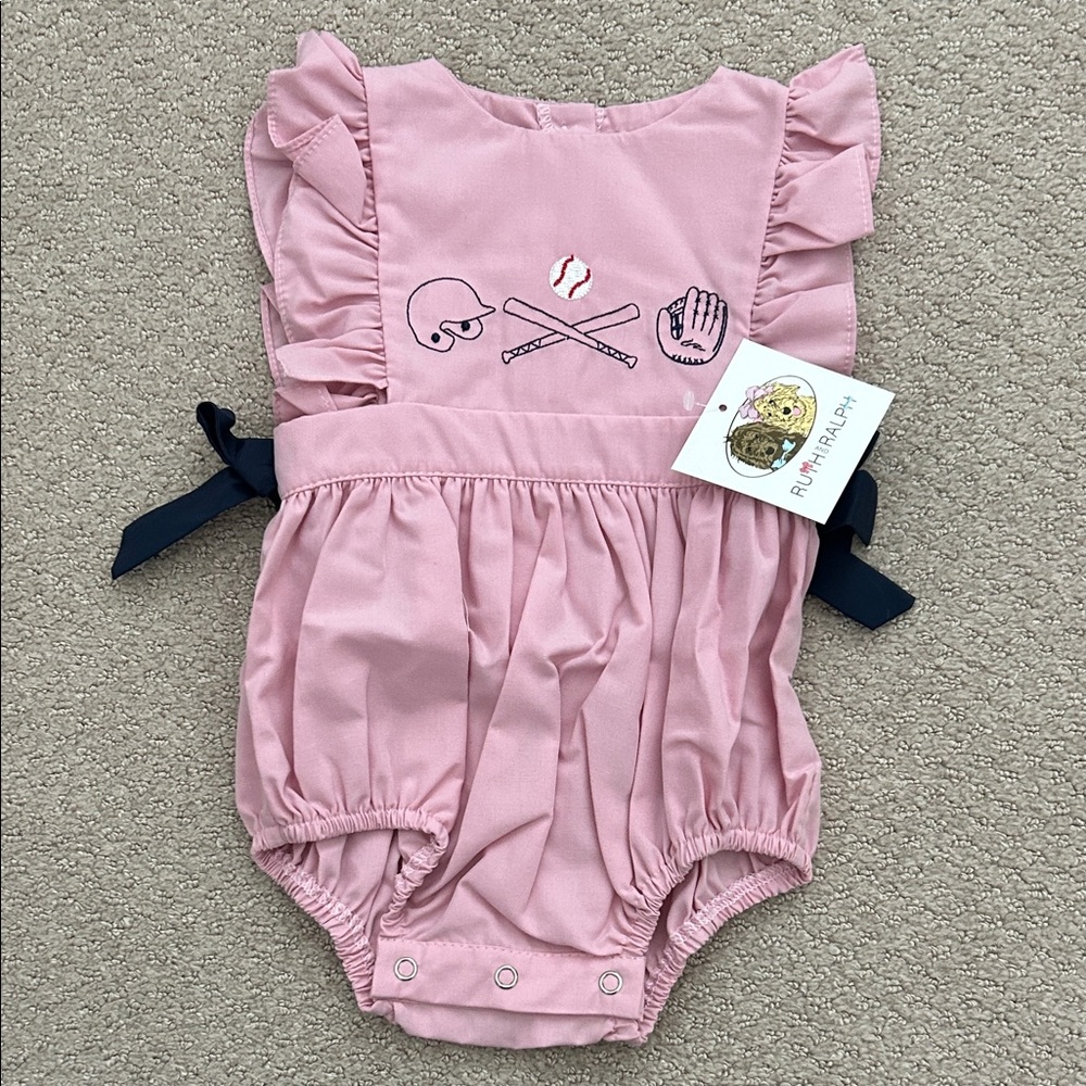 NWT Ruth & Ralph pink baseball bubble